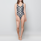 Mono Swish Full Cut Bathinsuit One-Piece Foil Swimsuit